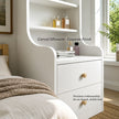 Bedside Table Drawer Nightstand Bedroom Cabinet Warm White 3-Shelf Storage Unit