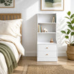 Bedside Table Drawer Nightstand Bedroom Cabinet Warm White 3-Shelf Storage Unit
