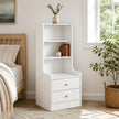 Bedside Table Drawer Nightstand Bedroom Cabinet Warm White 3-Shelf Storage Unit