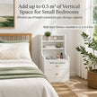 Bedside Table Drawer Nightstand Minimalist White Storage Dual Shelves Cabinet