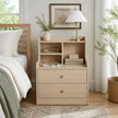 Wooden Bedside Table Nightstand Drawer Storage Minimalist Multi-Functional