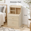 Wooden Bedside Table Nightstand Drawer Storage Minimalist Multi-Functional