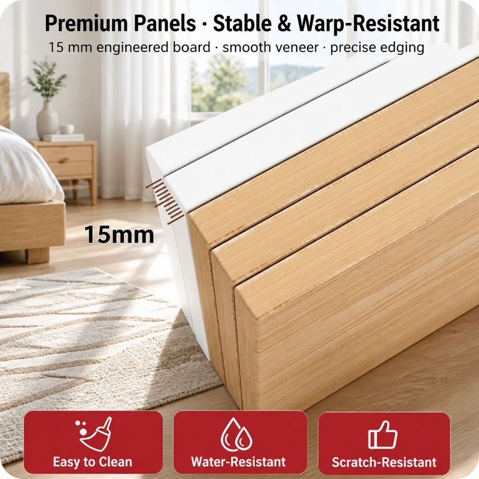 Wooden Bedside Table Nightstand Drawer Storage Minimalist Multi-Functional