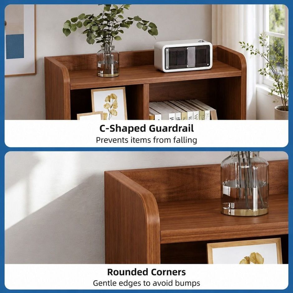 Bedside Table Drawer Nightstand Multi-Compartment Storage Reddish-Brown 70cm