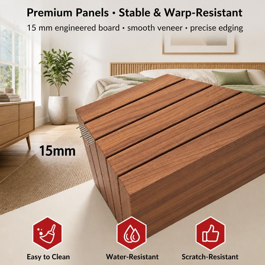 Bedside Table Drawer Nightstand Multi-Compartment Storage Reddish-Brown 70cm