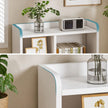 White Nightstand Bedside Table Wooden Drawers Storage Sections Curved Sides