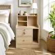 Light Wood Bedside Table Drawer Nightstand Open Shelf Storage Tray Nordic 70cm