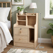 Light Wood Bedside Table Drawer Nightstand Open Shelf Storage Tray Nordic 70cm