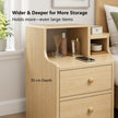 Light Wood Bedside Table Drawer Nightstand Open Shelf Storage Tray Nordic 70cm