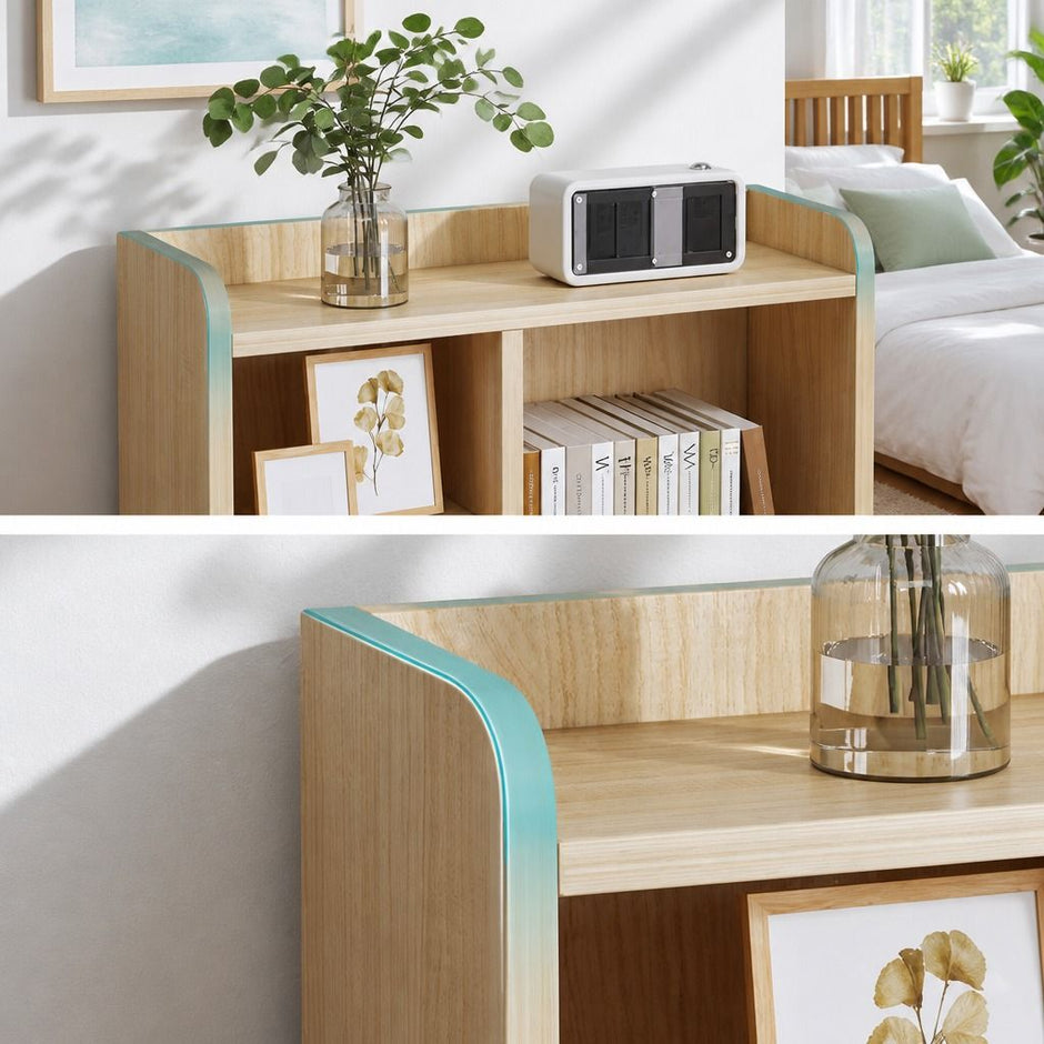 Light Wood Bedside Table Drawer Nightstand Open Shelf Storage Tray Nordic 70cm