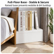 White Nightstand Drawer Shelf Storage Tray Wooden Knob Bedside Table Minimalist