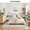 Bedside Table Drawer Nightstand Wooden Legs Open Shelves Side Compartment White