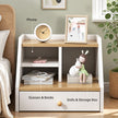 Two-Tone Bedside Table Nightstand Drawer Storage Wooden Legs White Wood Design