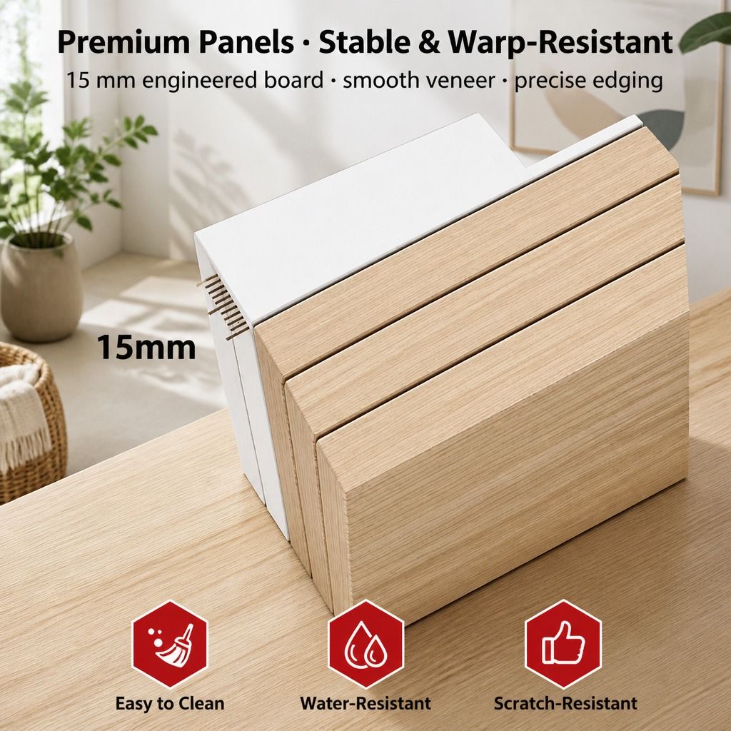 Two-Tone Bedside Table Nightstand Drawer Storage Wooden Legs White Wood Design