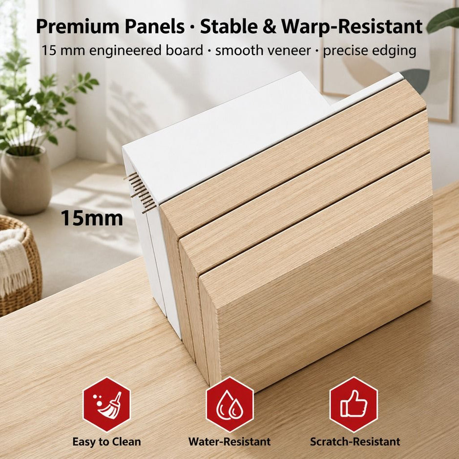 Two-Tone Bedside Table Nightstand Drawer Storage Wooden Legs White Wood Design
