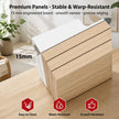 Two-Tone Bedside Table Nightstand Drawer Storage Wooden Legs White Wood Design