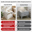 Bedside Table Drawer Nightstand Warm White Open Storage Compact 47cm Modern