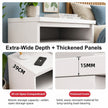 Bedside Table Drawer Nightstand Warm White Open Storage Compact 47cm Modern