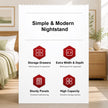 Bedside Table Drawer Nightstand Warm White Open Storage Compact 47cm Modern
