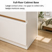 Bedside Table Drawer Nightstand Warm White Open Storage Compact 47cm Modern