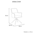 Dining Chair Green Linen Fabric Upholstered Seat Powder Coated Iron Legs