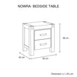 Bedside Table 2 drawers Night Stand Solid Wood Acacia Storage in Chocolate Colour