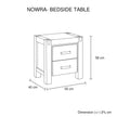 Bedside Table 2 drawers Night Stand Solid Wood Acacia Oak Colour