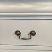 Bedside Table White Colour With 2 Drawers Night Stand Solid Wood Metal Handles