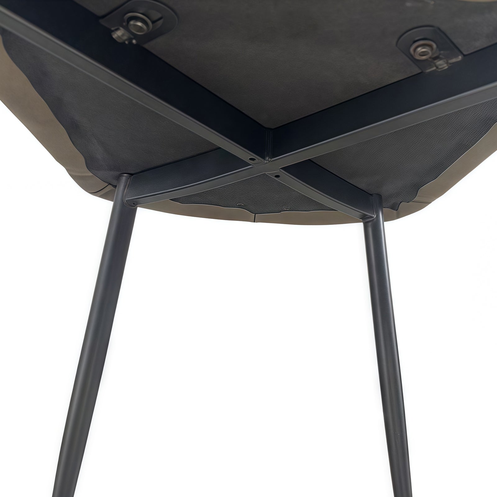 6x Dining Chair Brown Faux Leather Upholstered Seat Powder Coated Iron Legs