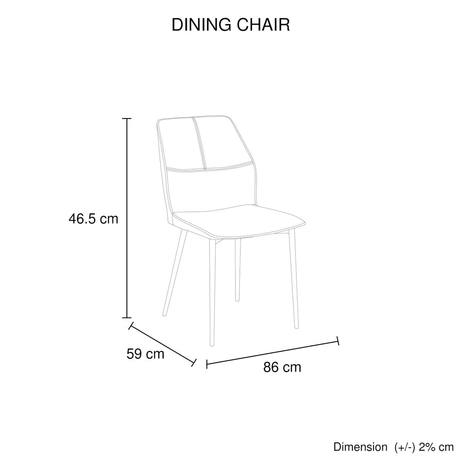 6x Dining Chair Brown Faux Leather Upholstered Seat Powder Coated Iron Legs