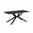 Dining Table Rectangular Shape Green Sintered Stone Top Powder Coated Iron Legs