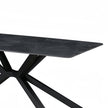 Dining Table Rectangular Shape Green Sintered Stone Top Powder Coated Iron Legs