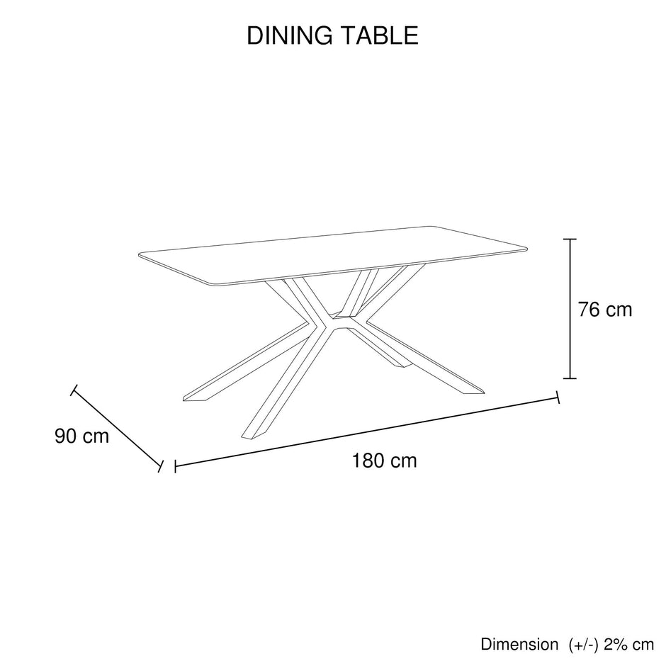 Dining Table Rectangular Shape Green Sintered Stone Top Powder Coated Iron Legs