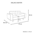 2-3 Seater Fabric Sofa Upholstery Pocket Spring Wooden Frame Grey Colour