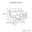 3-2-1 Seater Electric Leather/PVC Black Recliner Set