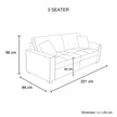 2+3 Seater Sofa Set Polyester Charcoal Fabric Multilayer Two Pillows Individual Pocket Spring