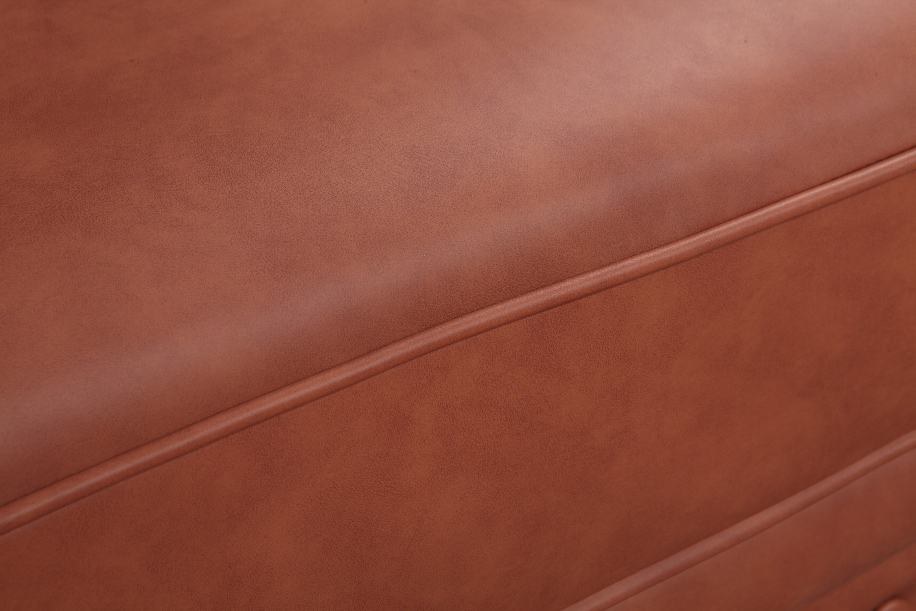 2 Seater Brown Sofa Lounge Button Tufted in Faux Leather