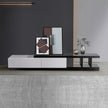 TV Cabinet with 2 Storage Drawers With High Glossy Assembled Entertainment Unit in Black & White colour