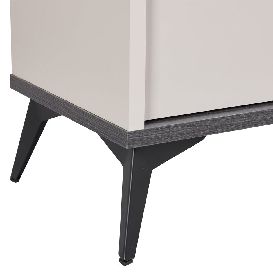 TV Cabinet with Storage Drawer Open Shelve Cabinet MDF in Champagne Colour