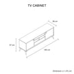 TV Cabinet with Storage Drawer Open Shelve Cabinet MDF in Champagne Colour