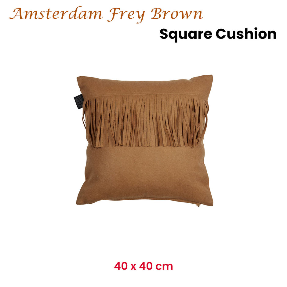 KAAT Amsterdam Frey Brown Square Filled Cushion 40cm x 40cm