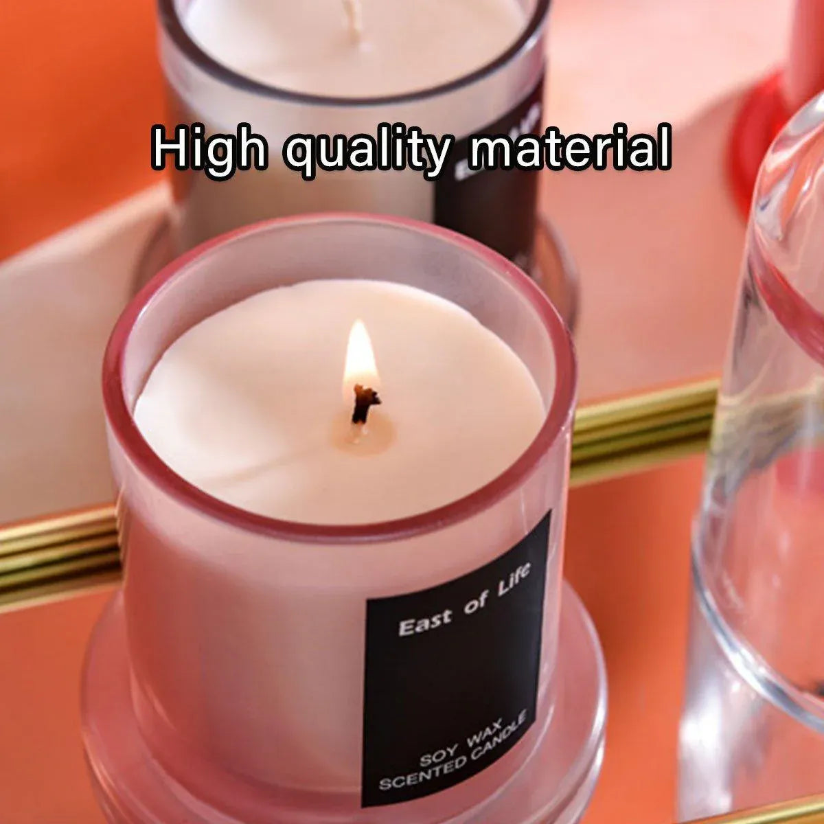 2Pcs Smokeless Glass Aromatherapy Candles Scented Gift Set for Relaxation - Lime Basil