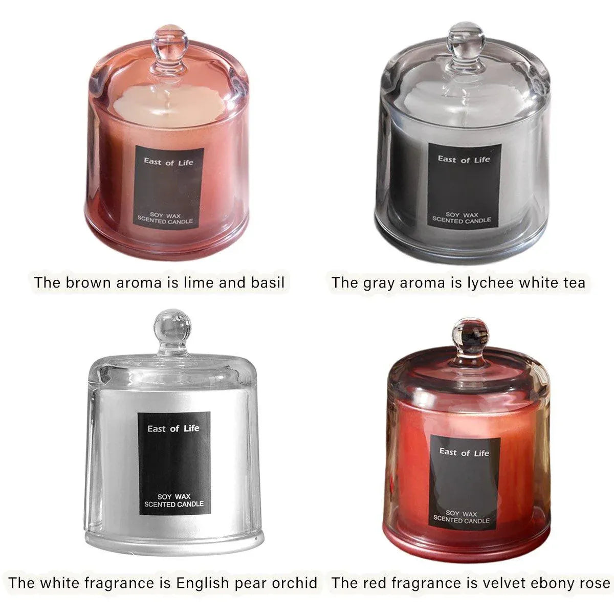 2Pcs Smokeless Glass Aromatherapy Candles Scented Gift Set for Relaxation - Velvet Rose