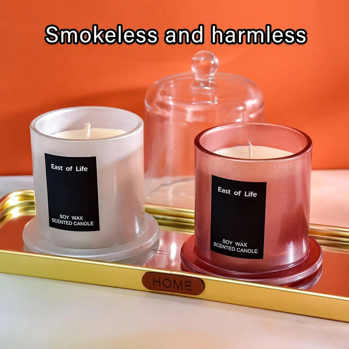 2Pcs Smokeless Glass Aromatherapy Candles Scented Gift Set for Relaxation - Velvet Rose