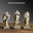 Resin Sculpture 3pcs Modern Office Desktop Art Decor Ornament Home Decoration