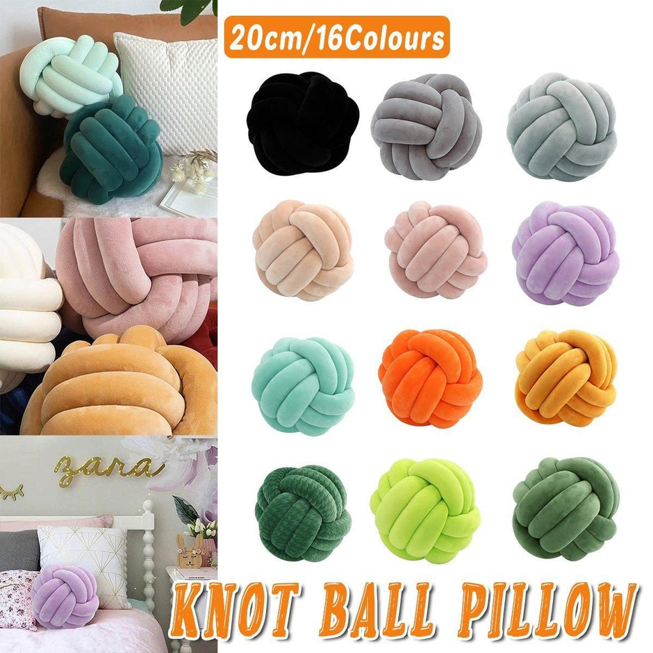 Three-Strand Braided Round Pillow Sofa Cushion Decorative Pillow for Living Room - Dark Grey