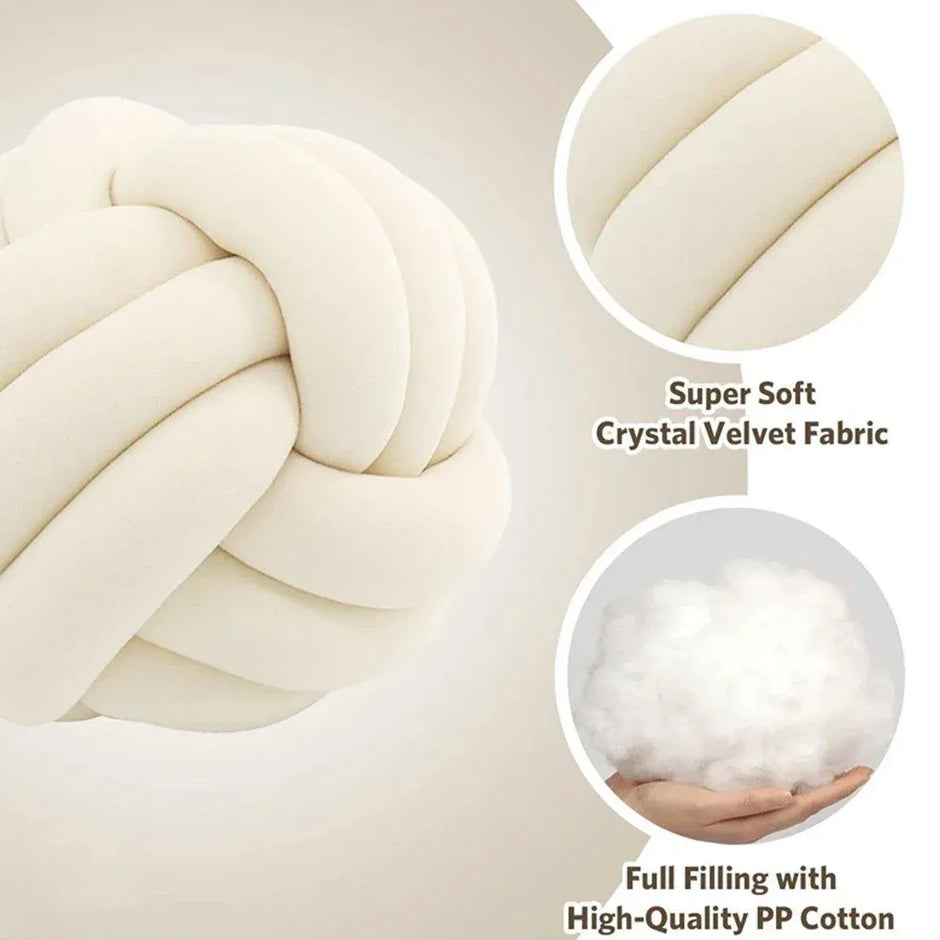 Three-Strand Braided Round Pillow Sofa Cushion Decorative Pillow for Living Room - Dark Grey
