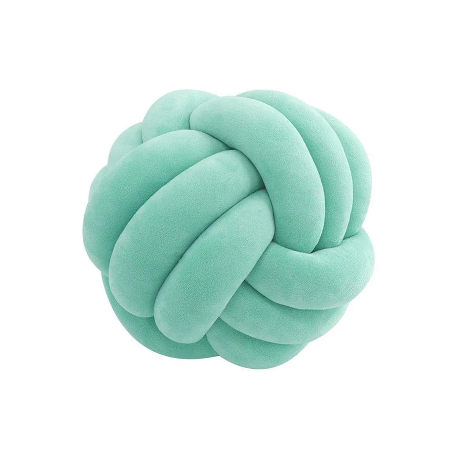 Three-Strand Braided Round Pillow Sofa Cushion Decorative Pillow for Living Room - Light Blue