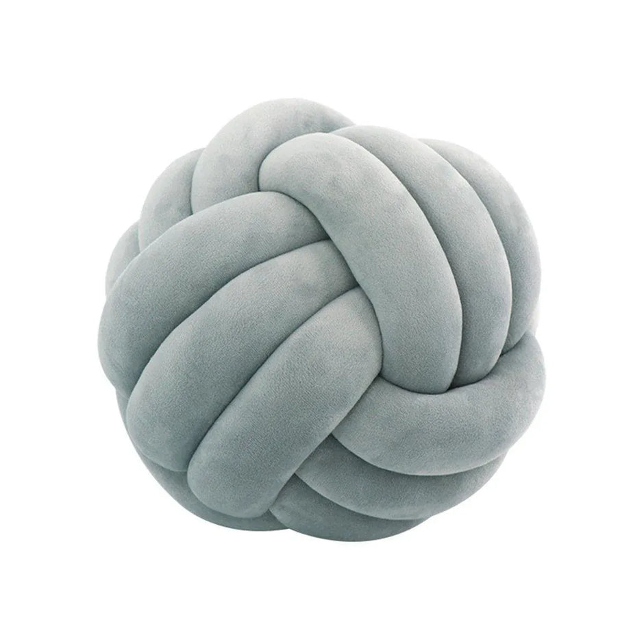 Three-Strand Braided Round Pillow Sofa Cushion Decorative Pillow for Living Room - Light Grey