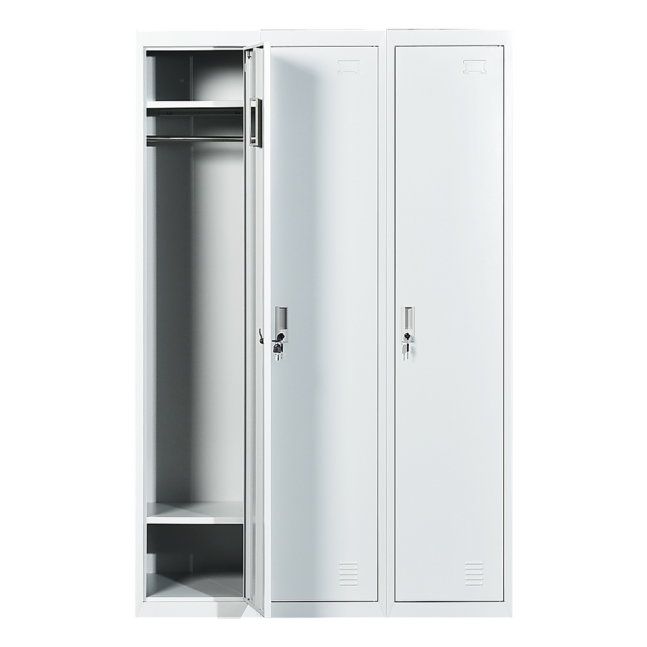 Three-Door Side by Side Office Gym Shed Storage Locker